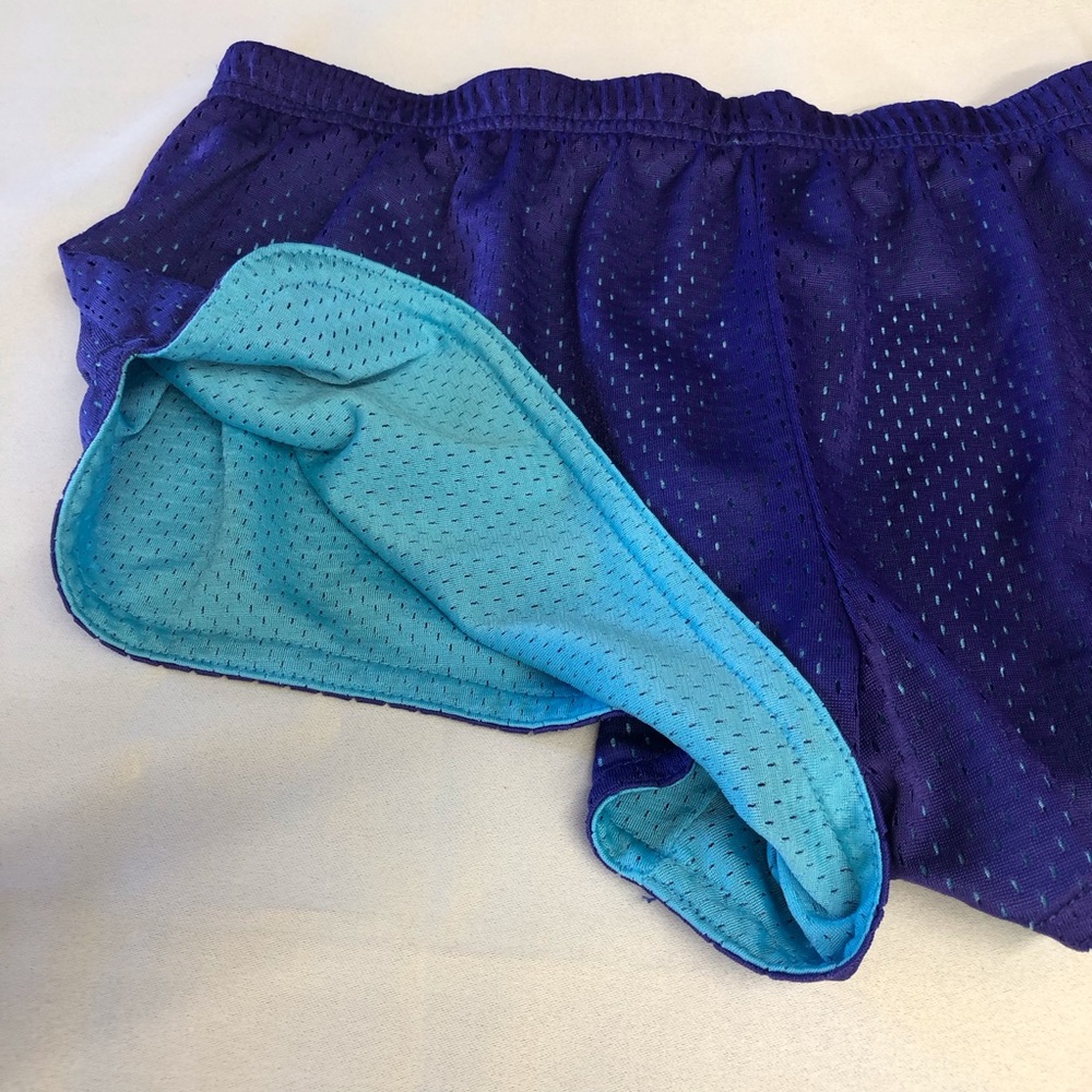 Turquoise Purple Reversible Athletic Shorts - Picture 3 of 16